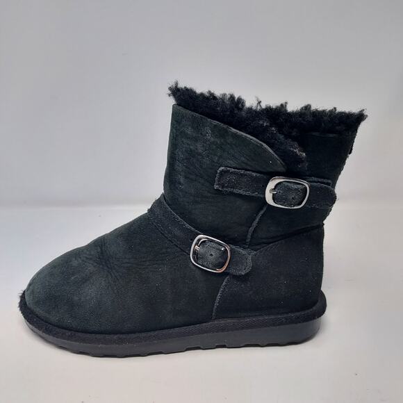 Faux Fur Lined Black Boots Size 1 - Picture 5 of 8